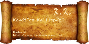 Kovács Kalliopé névjegykártya